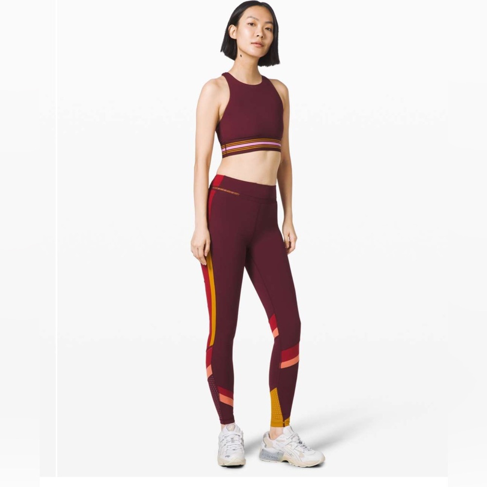 NWT Lululemon Roksanda My Element tights in Garnet Fools Gold and Candy Pink